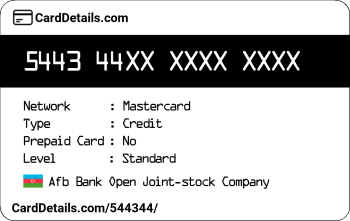 Card Details: 544344