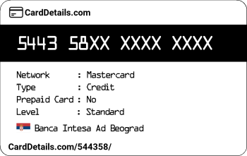Card Details: 544358