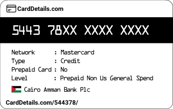 Card Details: 544378
