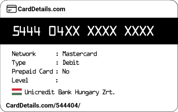 Card Details: 544404