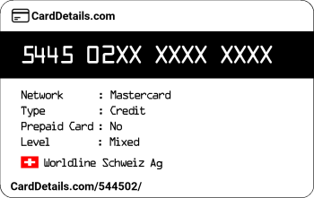 Card Details: 544502