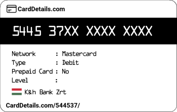 Card Details: 544537