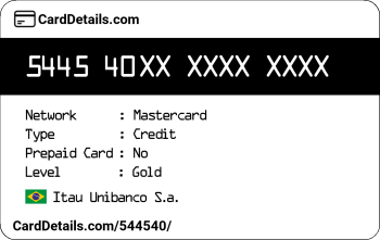 Card Details: 544540