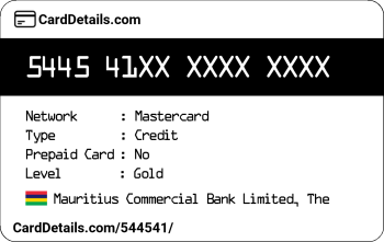Card Details: 544541