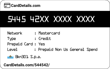 Card Details: 544542