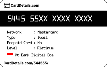 Card Details: 544555