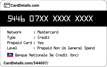 Card Details: 544607