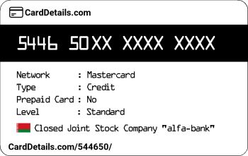 Card Details: 544650