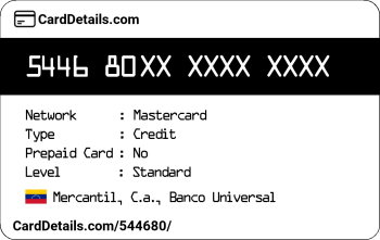 Card Details: 544680