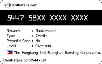 Card Details: 544758