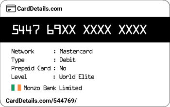Card Details: 544769