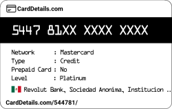 Card Details: 544781