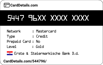 Card Details: 544796