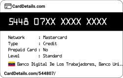 Card Details: 544807