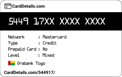 Card Details: 544917
