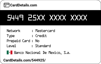 Card Details: 544925