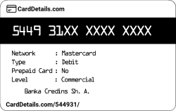 Card Details: 544931