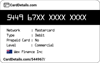 Card Details: 544967