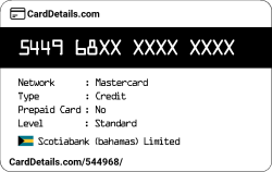 Card Details: 544968
