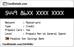 Card Details: 544986