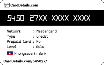 Card Details: 545027
