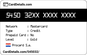 Card Details: 545032
