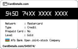 Card Details: 545074