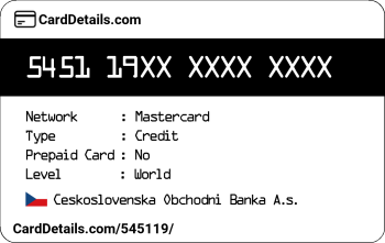 Card Details: 545119