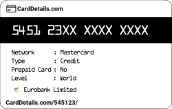 Card Details: 545123