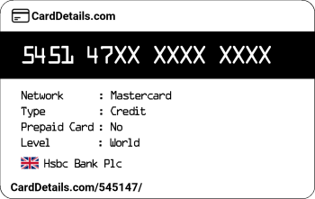 Card Details: 545147