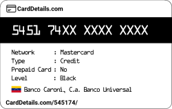 Card Details: 545174