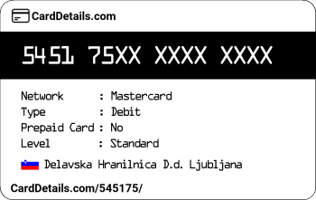Card Details: 545175
