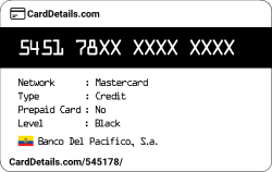 Card Details: 545178