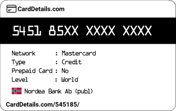 Card Details: 545185