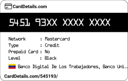 Card Details: 545193