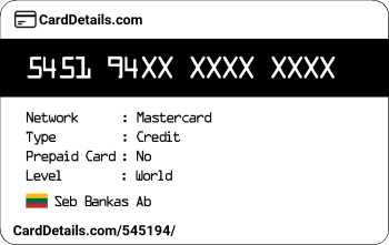 Card Details: 545194