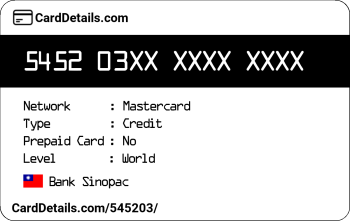 Card Details: 545203