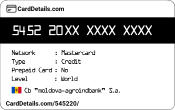 Card Details: 545220