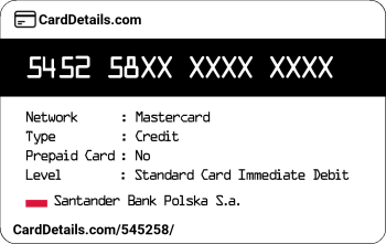 Card Details: 545258