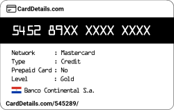 Card Details: 545289
