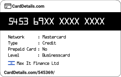 Card Details: 545369