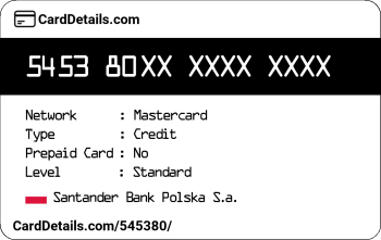 Card Details: 545380