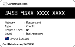 Card Details: 545395