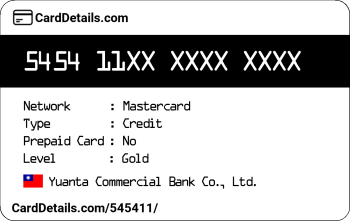 Card Details: 545411