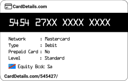 Card Details: 545427