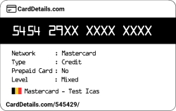 Card Details: 545429