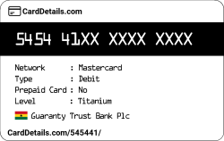 Card Details: 545441
