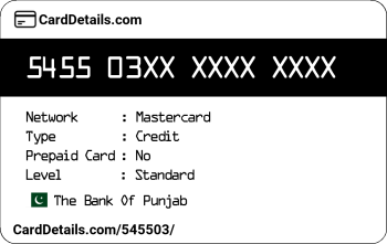 Card Details: 545503