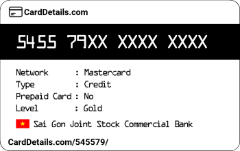 Card Details: 545579