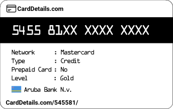 Card Details: 545581